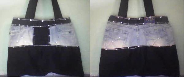 Bolsa preta trabalhada