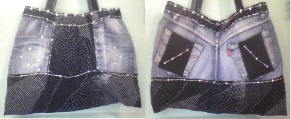 Bolsa preta de bolinha trabalhada